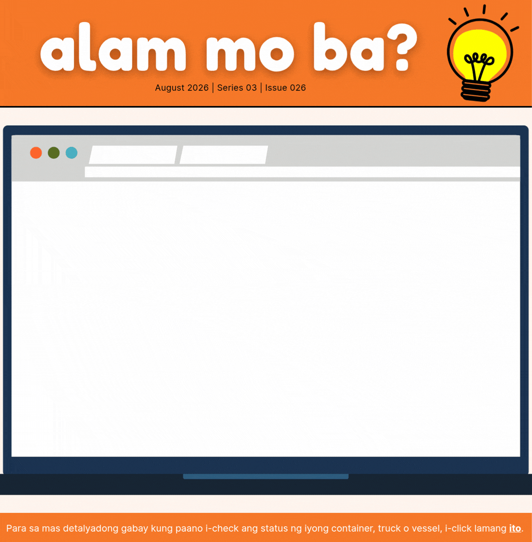Advisory #026: Alam Mo Ba? Maaari mong makita ang status ng inyong shipment sa ICTSI Radar